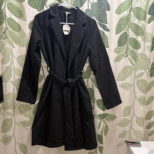 Hem & Thread Black Belted Coat